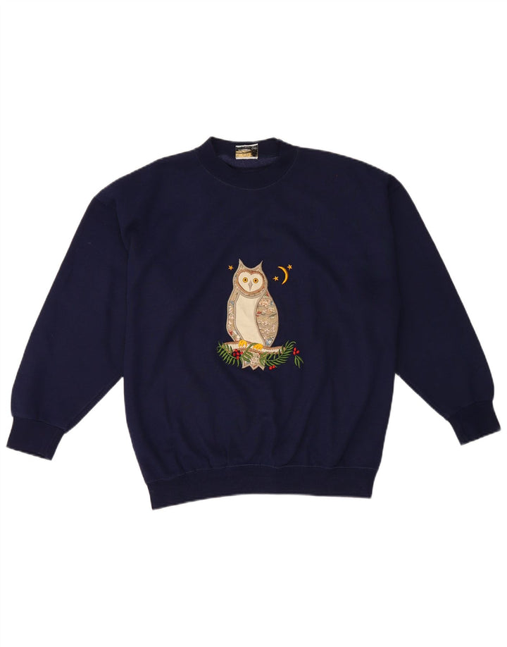 Felpa oversize con grafica da donna Acorn UK 10 Small Blu Navy