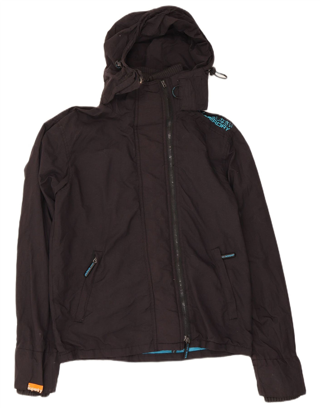 Giacca antipioggia da uomo con cappuccio Superdry UK 36 Small nylon nero