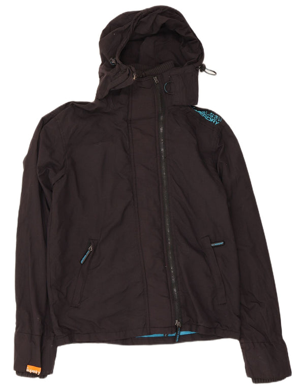 Giacca antipioggia da uomo con cappuccio Superdry UK 36 Small nylon nero