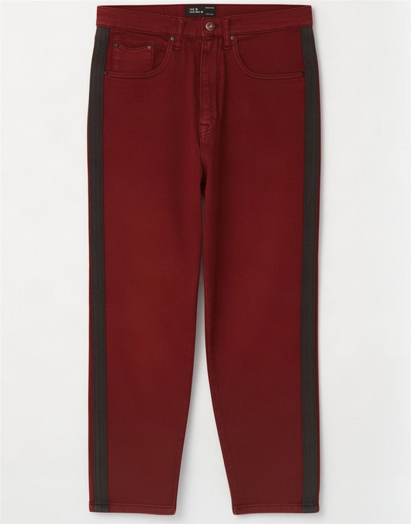 Zara Jeans corti da uomo EU 38 Small W30 L23 Bordeaux Colourblock Cotton