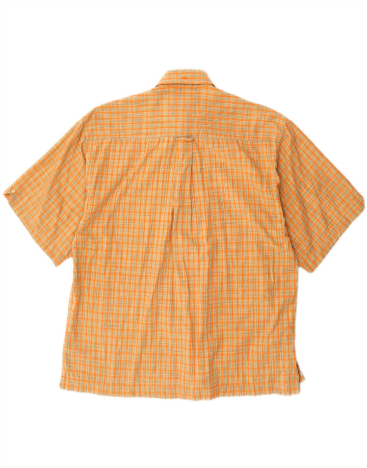 BEN SHERMAN Camicia a maniche corte da uomo a quadri arancio medio