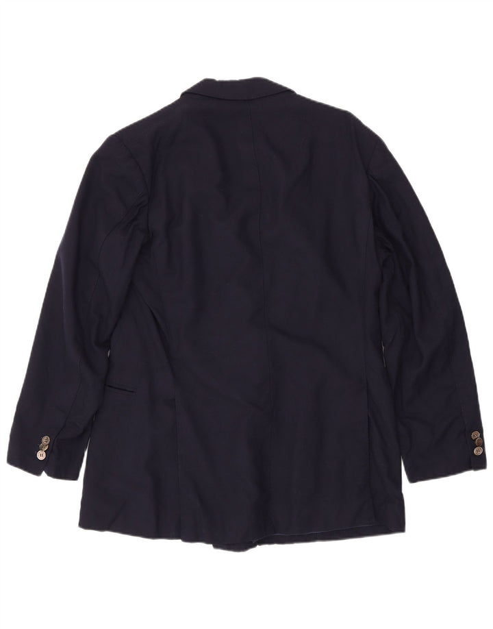 Giacca blazer doppiopetto vintage da uomo UK 36 piccola blu navy