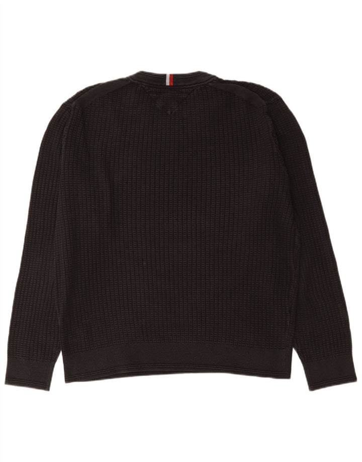 Maglione maglione girocollo da uomo Tommy Hilfiger grande cotone nero