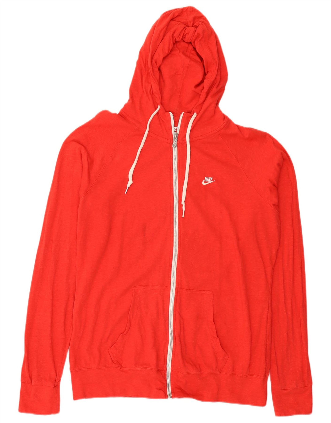 Maglione con cappuccio e zip da donna NIKE UK 18 XL rosso cotone