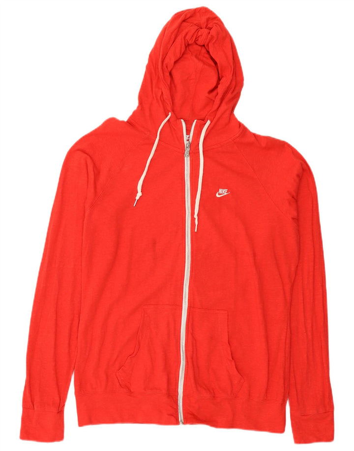 Maglione con cappuccio e zip da donna NIKE UK 18 XL rosso cotone