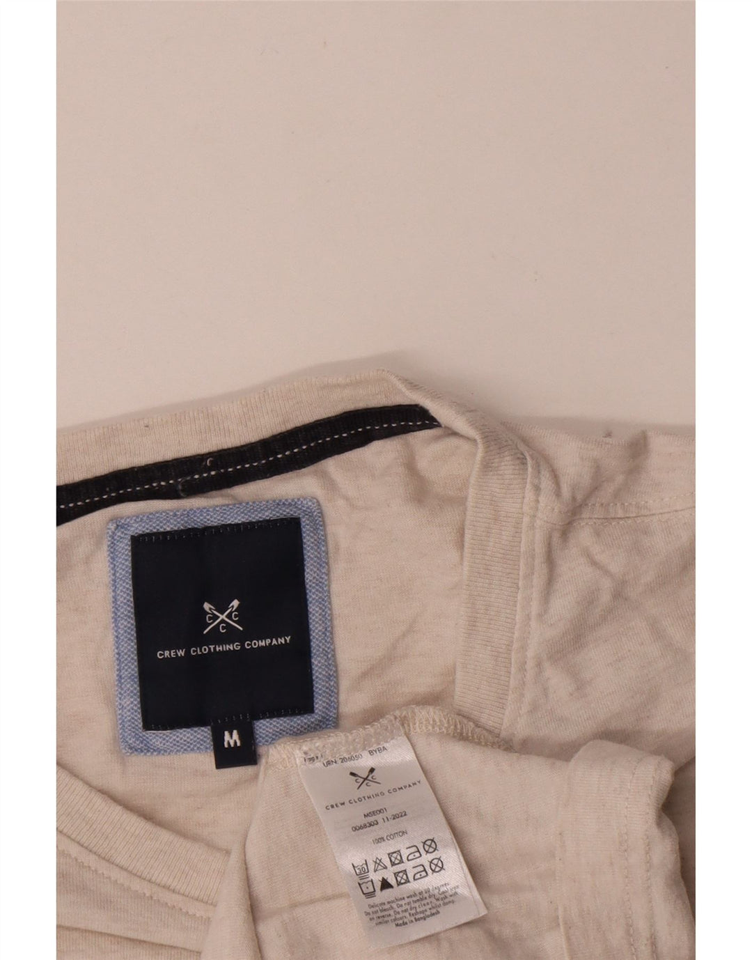 Crew Clothing T-shirt da uomo Top in cotone screziato beige medio
