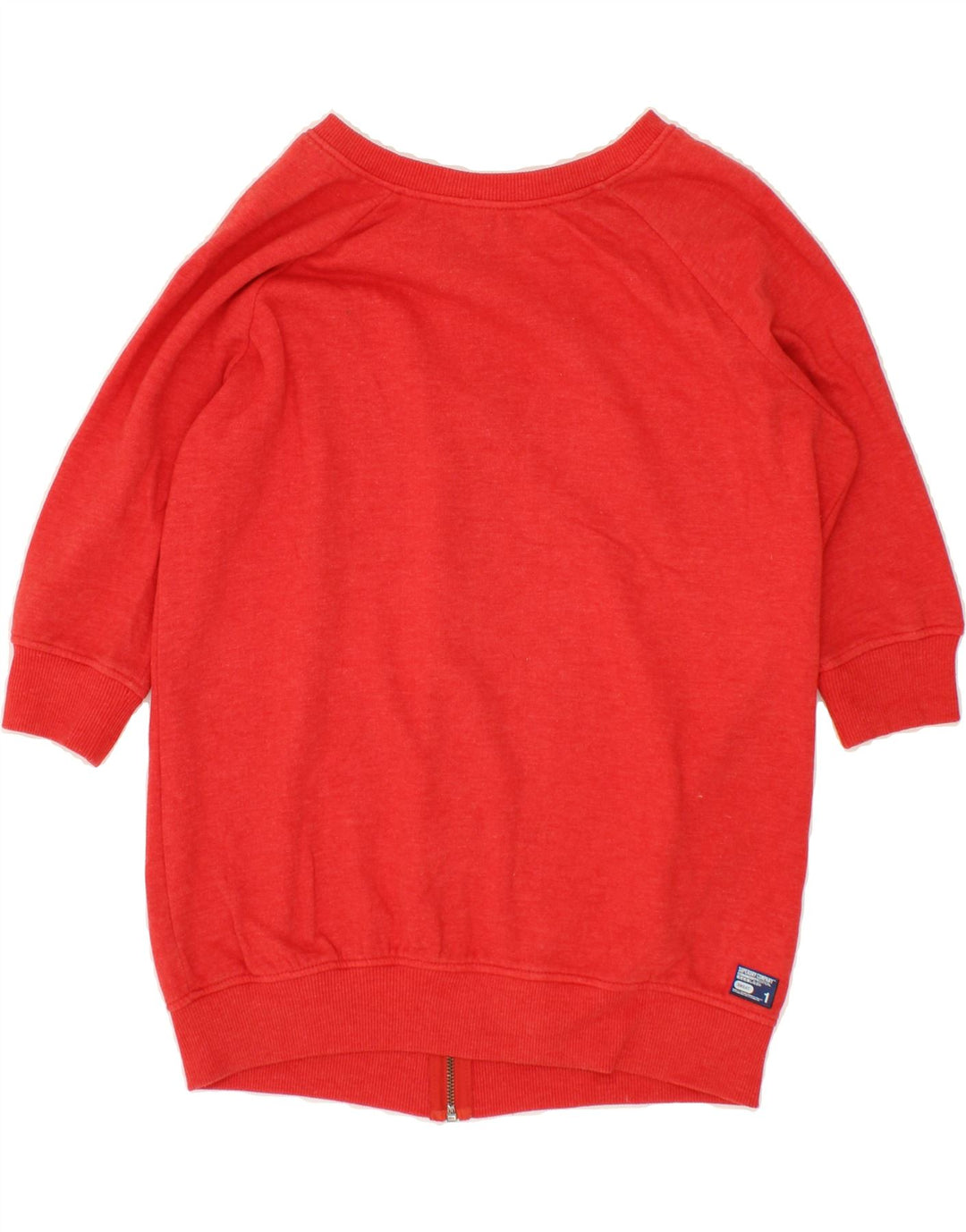 SUPERDRY Womens Short Sleeve Tracksuit Top Jacket UK 10 Small Red Cotton Vintage Superdry and Second-Hand Superdry from Messina Hembry 