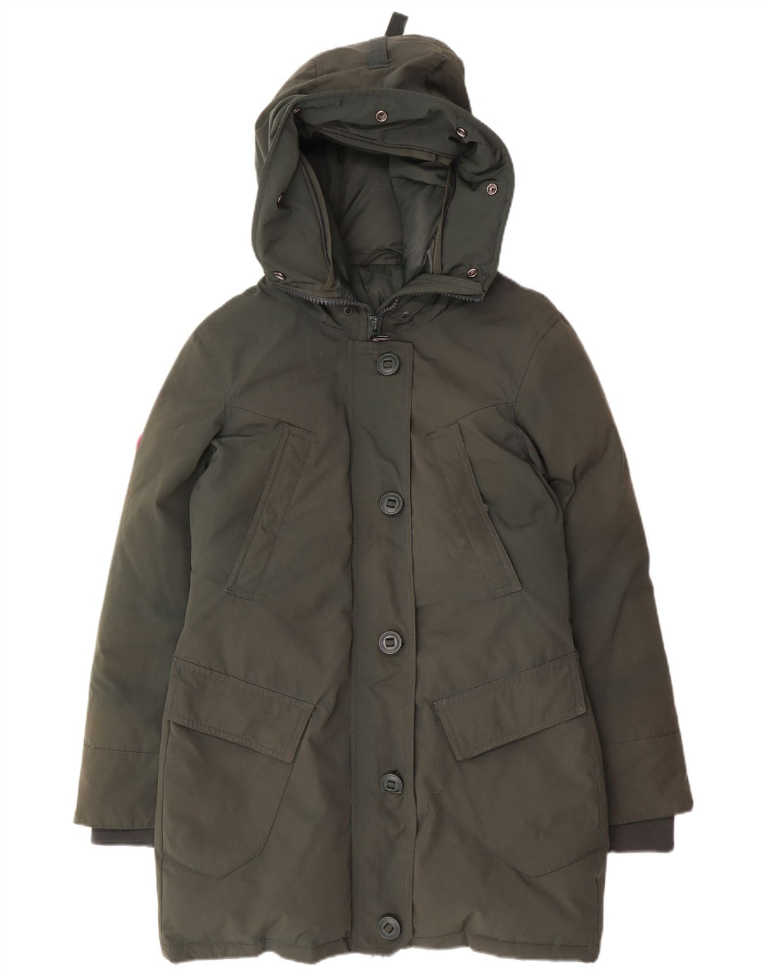 Cappotto imbottito con cappuccio da donna Superdry UK 10 piccolo nylon verde