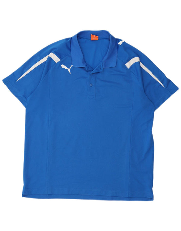 Polo Puma da uomo 2XL in poliestere color block blu