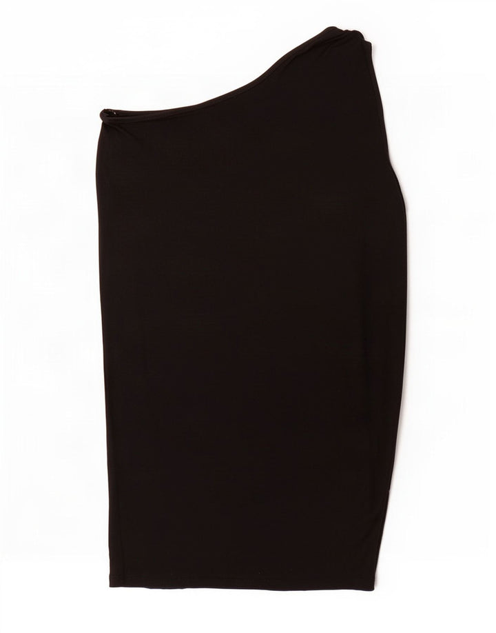 Topshop Abito monospalla da donna UK 12 Viscosa nera media