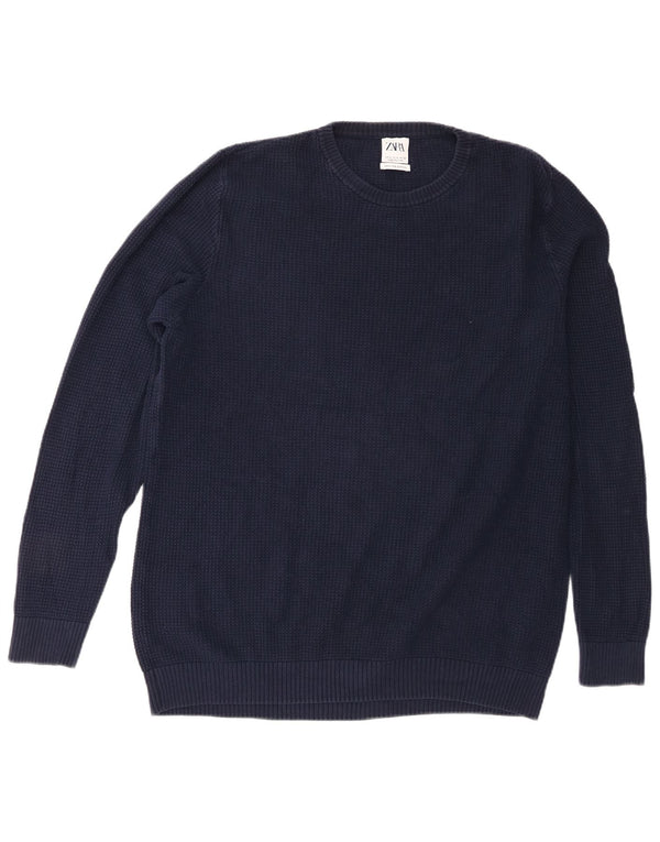 Maglione maglione girocollo da uomo Zara XL blu navy