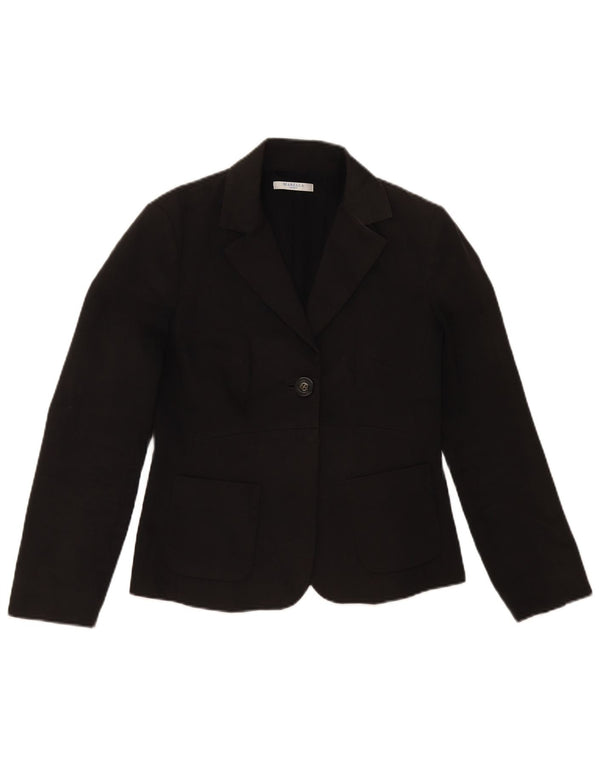 Giacca blazer da donna a 1 bottone MARELLA UK 12 cotone nero medio