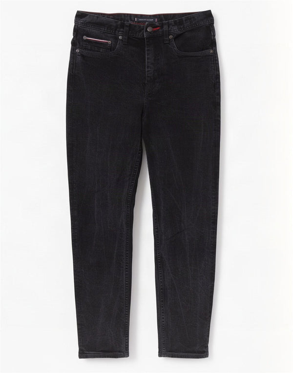 Jeans dritti Denton da uomo Tommy Hilfiger W30 L30 cotone nero