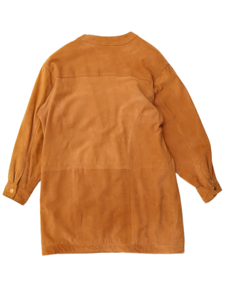 Soprabito oversize in pelle scamosciata da donna YORN EU 40 in pelle beige medio