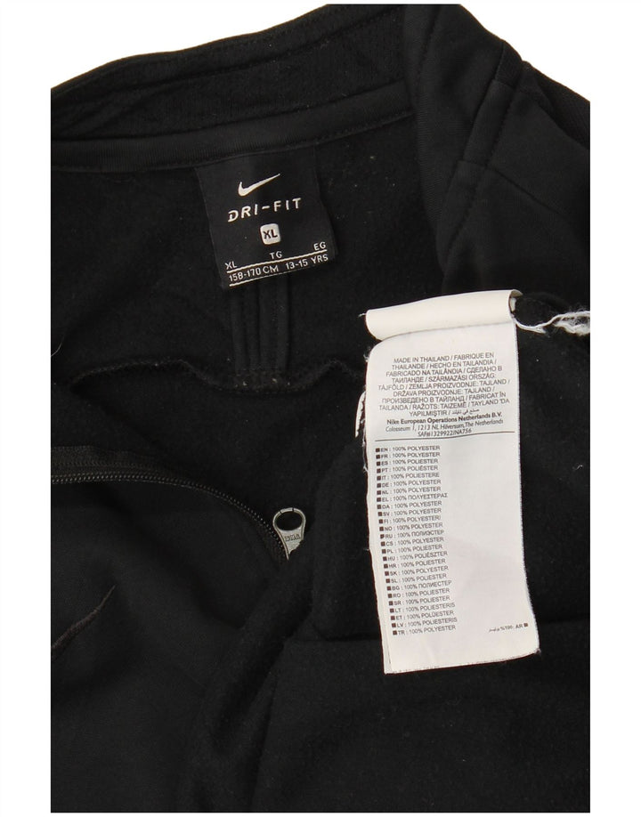 Top della tuta pullover Nike da ragazzo Dri Fit con zip e collo 13-14 anni XL Nera