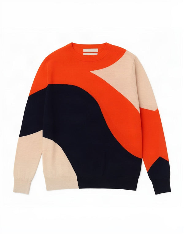 Maglione maglione girocollo da donna Marks & Spencer UK 14 grande arancione