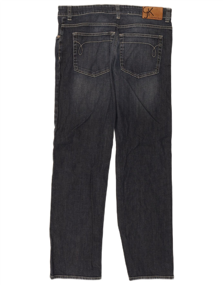 Jeans dritti da uomo Calvin Klein W34 L30 cotone blu navy