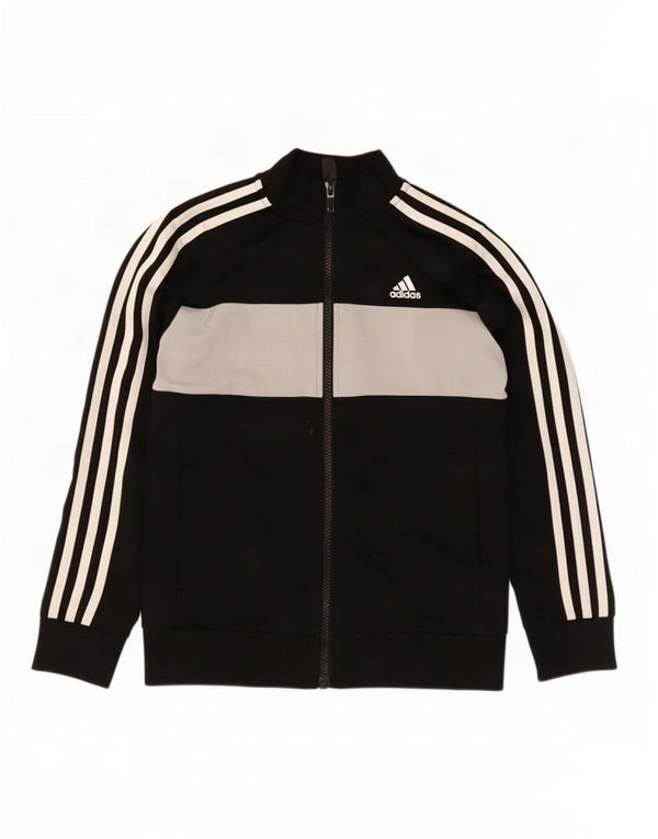 Giacca da tuta da ragazzo Adidas 9-10 anni in poliestere color block nero