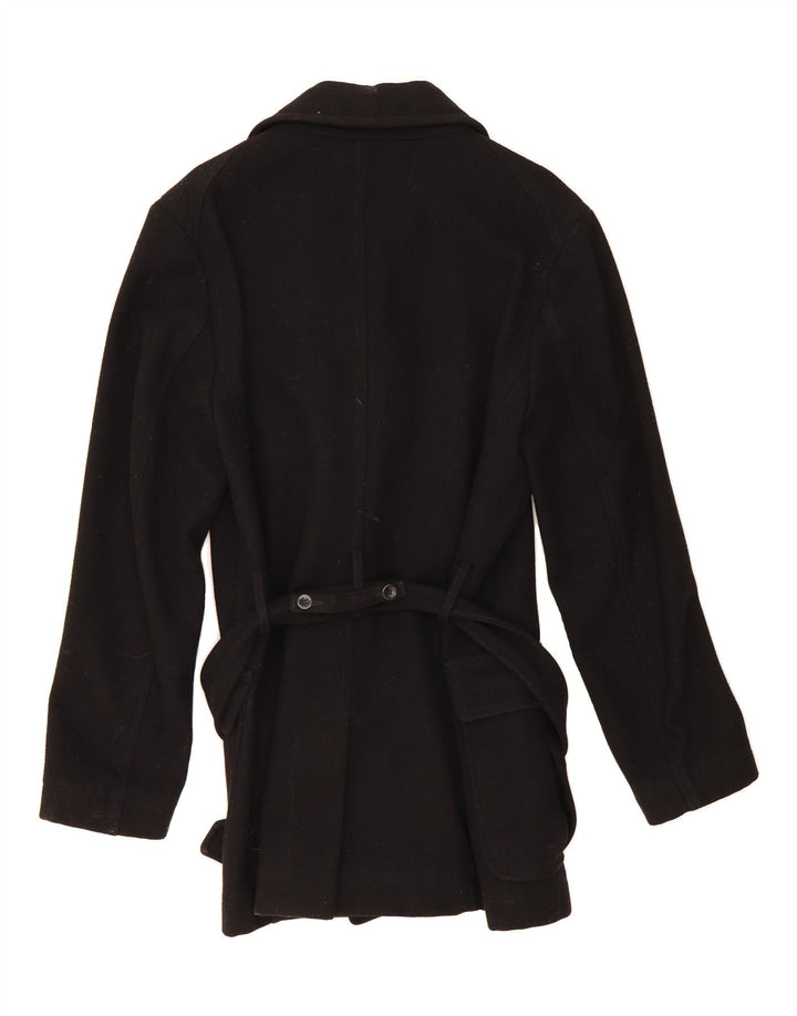 FRENCH CONNECTION Womens Double Breasted Coat IT 40 Small Black Wool Vintage French Connection and Second-Hand French Connection from Messina Hembry 