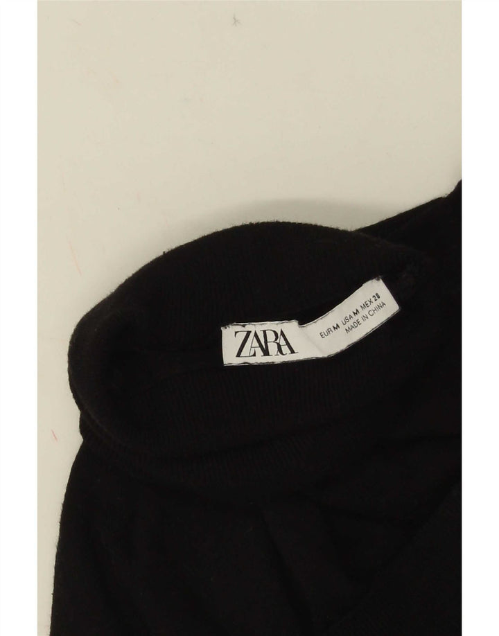 Maglione Zara da donna con collo alto e maniche a 3/4 UK 12 medio nero