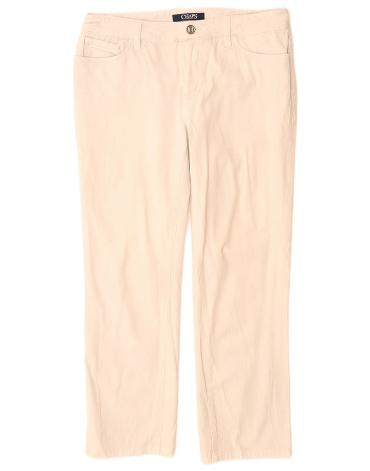 Pantaloni corti dritti da donna Chaps Petite US 8 medi W28 L25 bianco sporco
