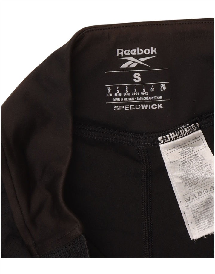 Pantaloncini sportivi Reebok Speedwick da donna UK 8/10 Small Nero Poliestere