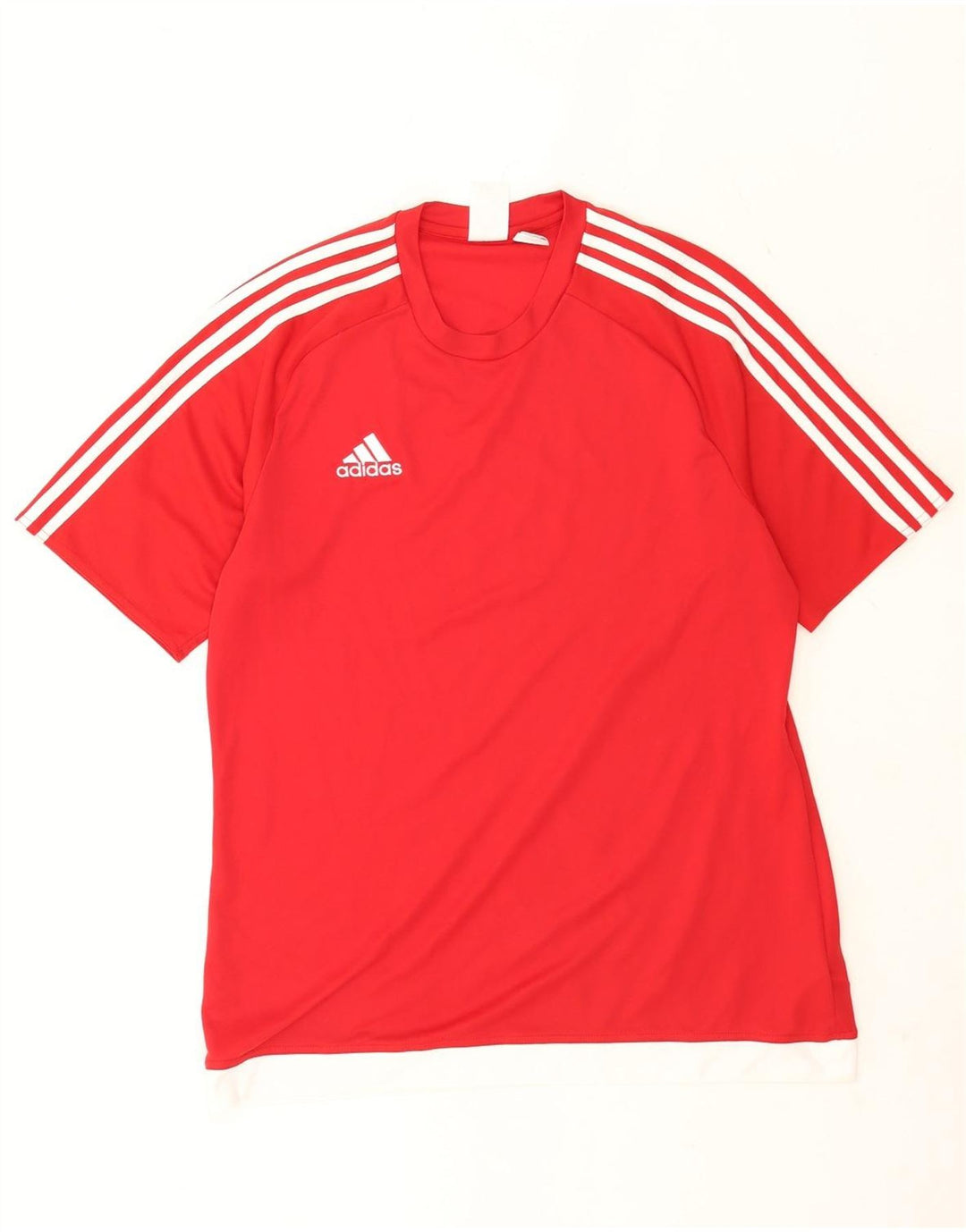 T-shirt grafica Adidas Climalite da uomo, grande, in poliestere rosso