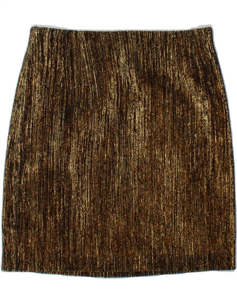 DAS PETITS HAUTS Womens Pencil Skirt W28 Medium Gold Striped Vintage Das Petits Hauts and Second-Hand Das Petits Hauts from Messina Hembry 