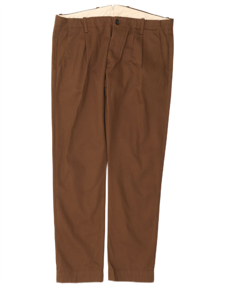 NINE AL MATTINO Pantaloni chino da uomo con pegging IT 48 Medio W32 L28 Marrone