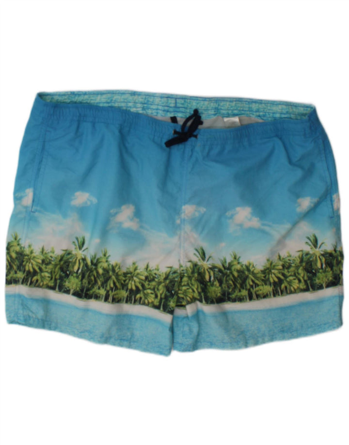 Pantaloncini da bagno grafici da uomo Marks & Spencer XL blu poliammide spiaggia