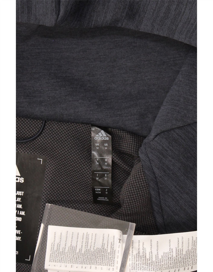 ADIDAS Mens Zip Hoodie Sweater Medium Navy Blue Polyester