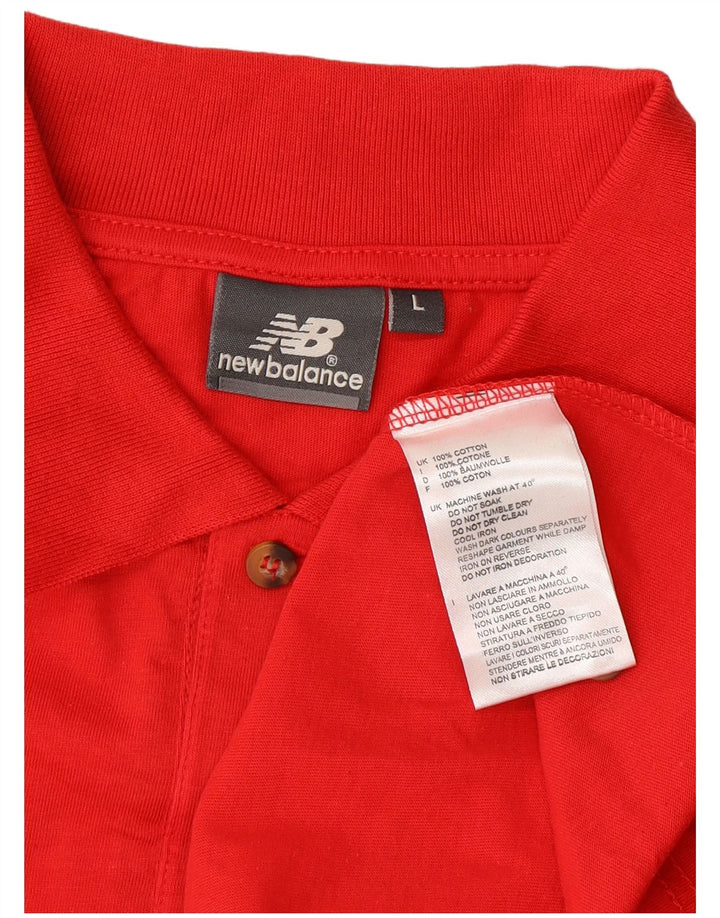 Polo da uomo New Balance grande rossa in cotone
