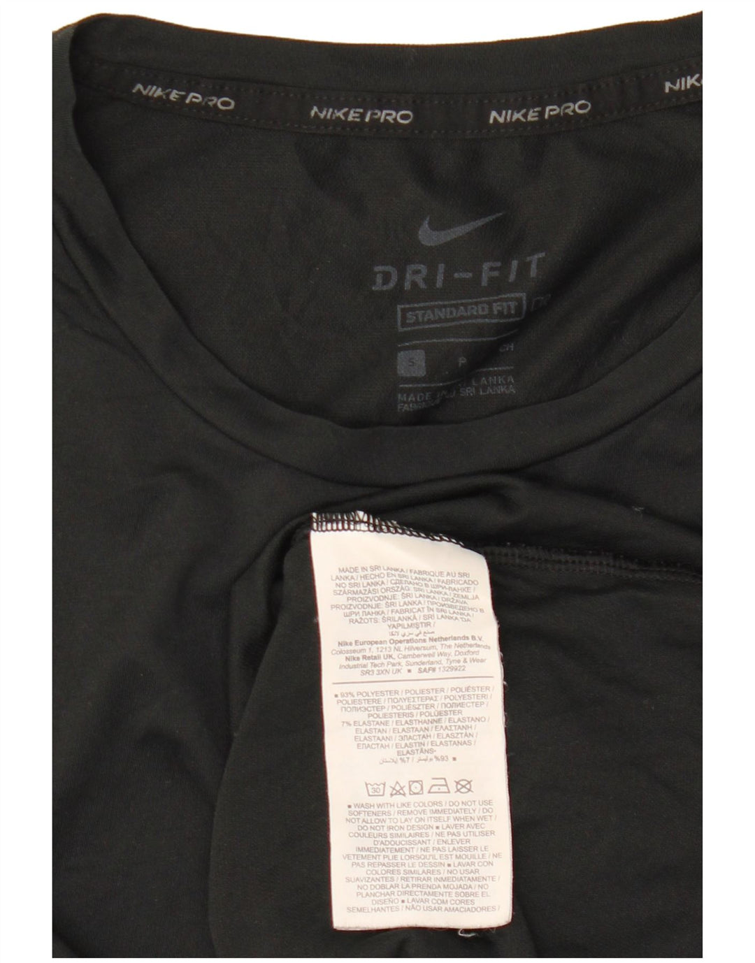 T-shirt NIKE da uomo Dri Fit vestibilità standard, piccola, in poliestere nero