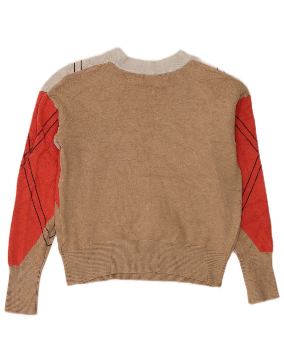 Maglione maglione girocollo corto da donna Marks & Spencer UK 10 piccolo multicolore
