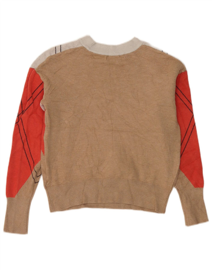 Maglione maglione girocollo corto da donna Marks & Spencer UK 10 piccolo multicolore