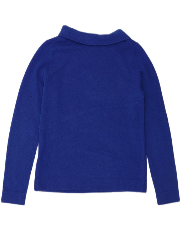 Maglione maglione a collo alto da donna HOBBS UK 10 piccolo lana blu