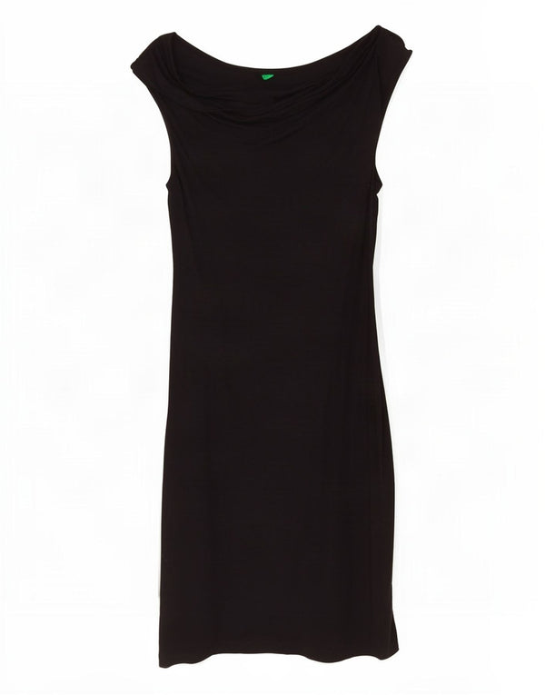 Abito aderente senza maniche da donna Benetton UK 8 Small in viscosa nera