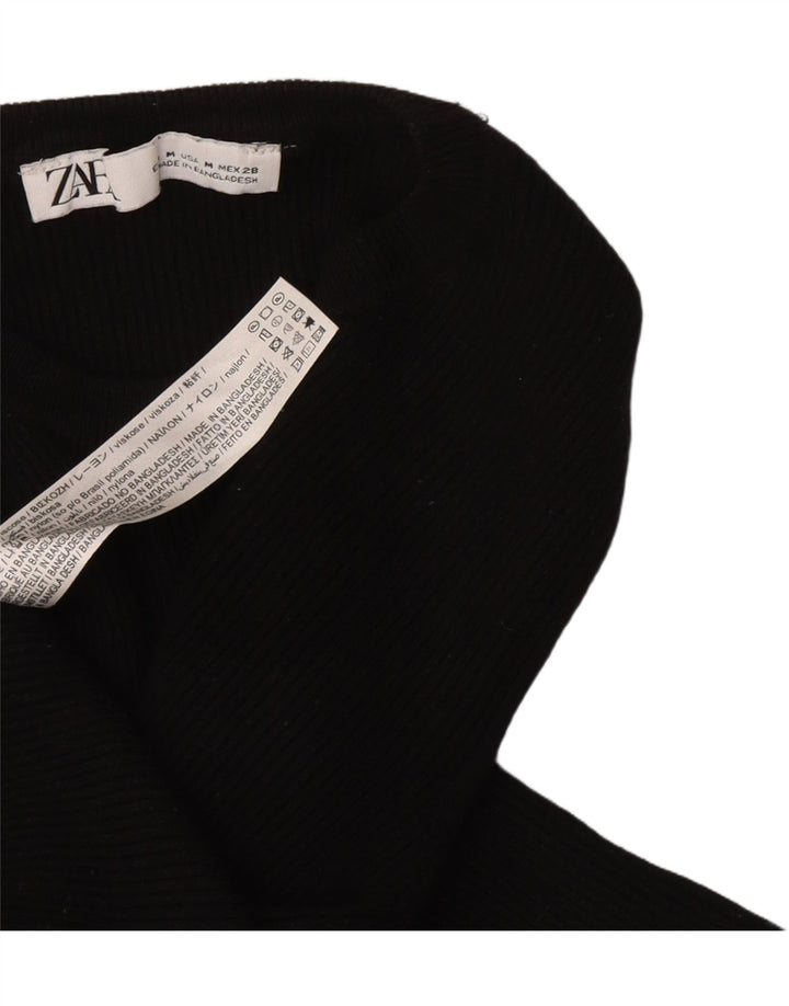 Top Zara da donna a maniche lunghe UK 12 viscosa nera media
