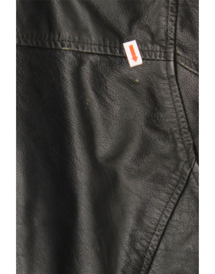 BEN SHERMAN Giacca in pelle da uomo UK 40 Grande pelle nera