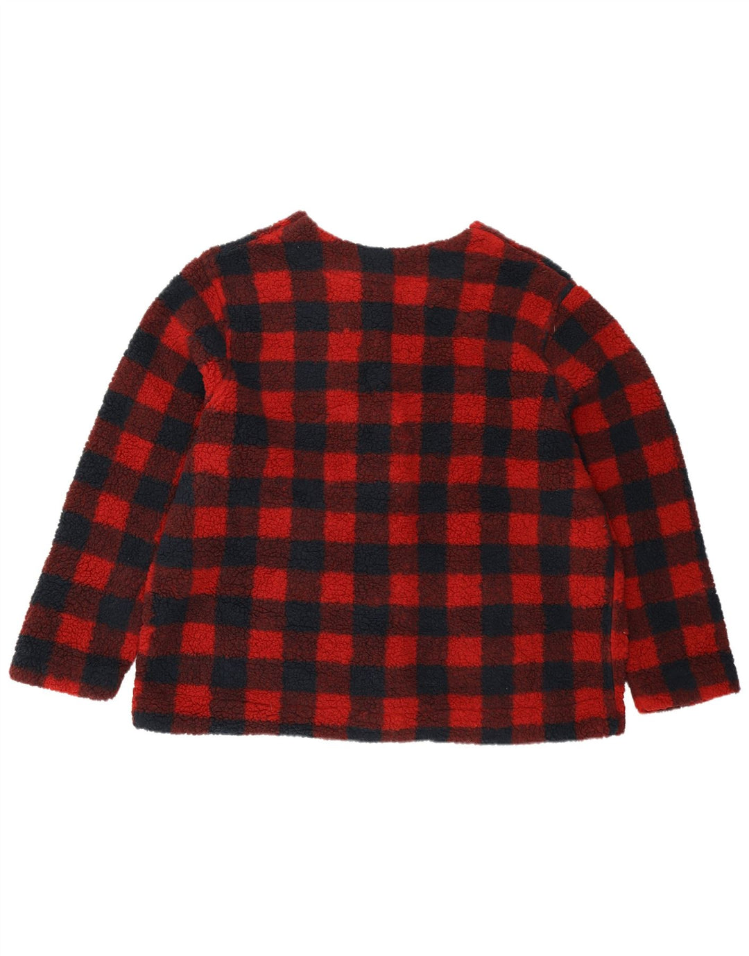 Giacca in pile da donna vestibilità ampia Lee UK 18 XL poliestere a quadretti rosso