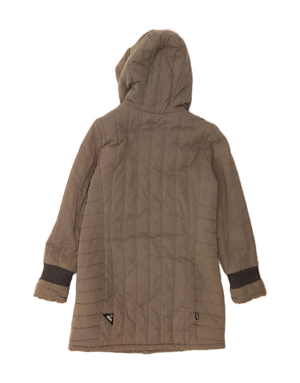 KHUJO Womens Hooded Padded Coat UK 16 Large Grey Polyester