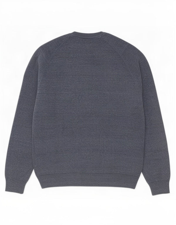 Maglione maglione girocollo da uomo Superdry grande cotone chiazzato blu