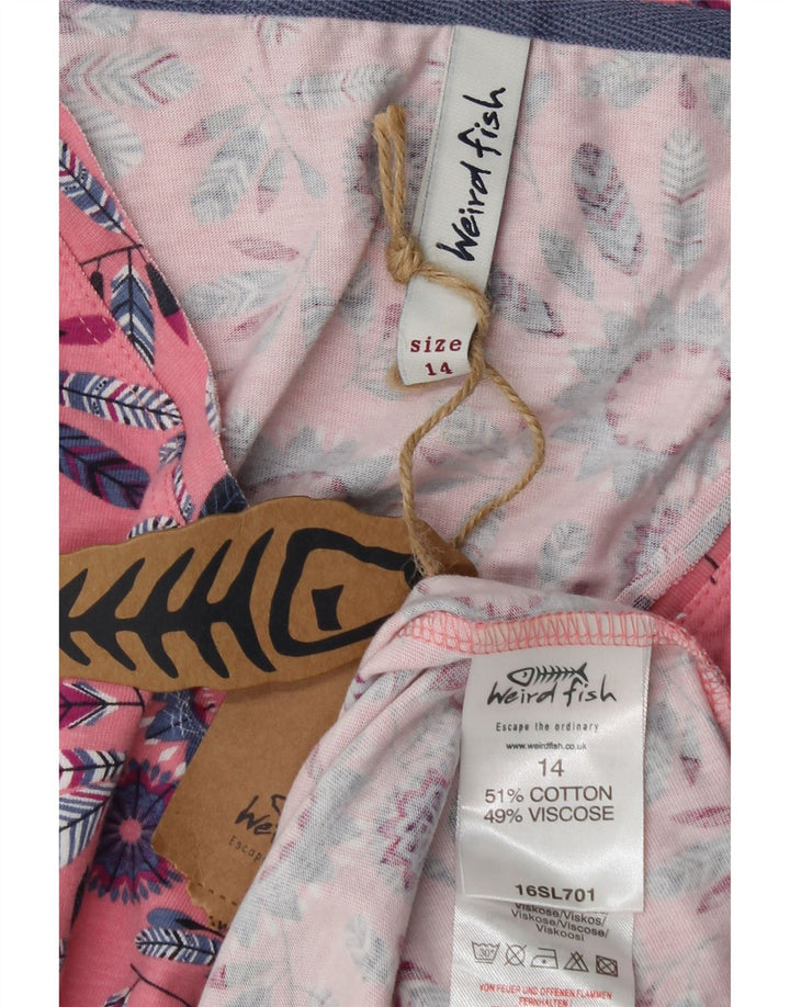 Canotta da donna Weird Fish UK 14 Cotone floreale rosa medio