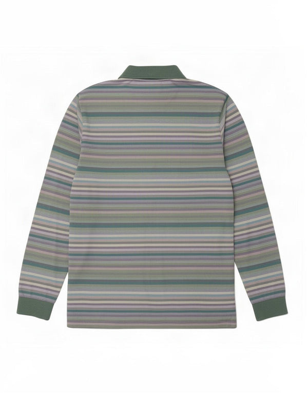Polo da uomo a maniche lunghe Lacoste taglia 5 grande a righe multicolore
