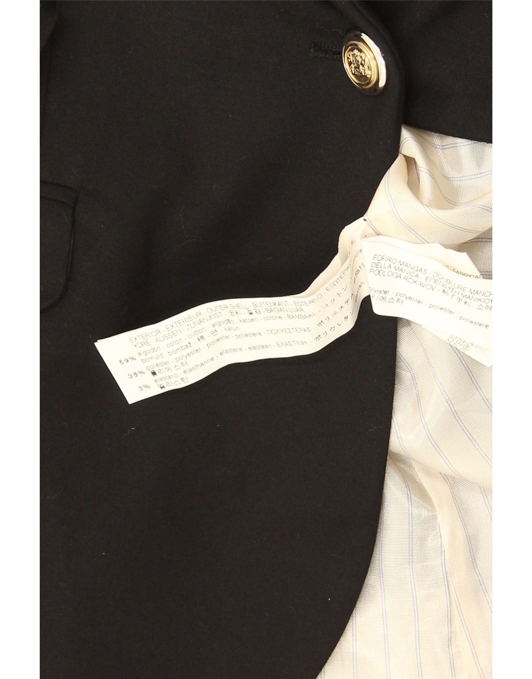 Giacca Blazer a 1 Bottone da Donna ZARA UK 12 Medio Nero Cotone