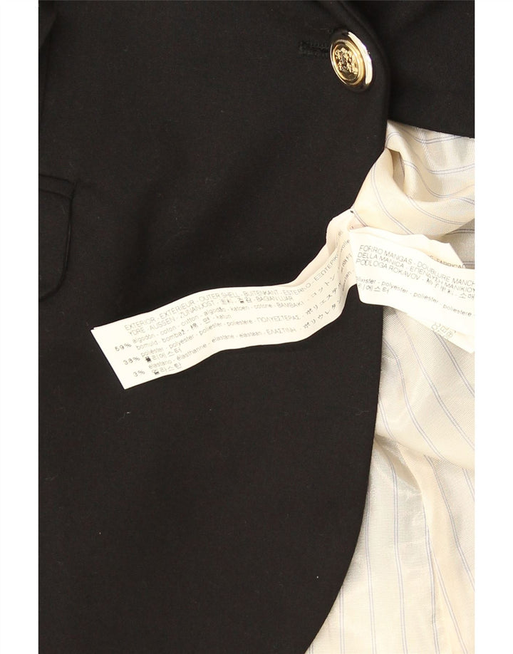 Giacca Blazer a 1 Bottone da Donna ZARA UK 12 Medio Nero Cotone