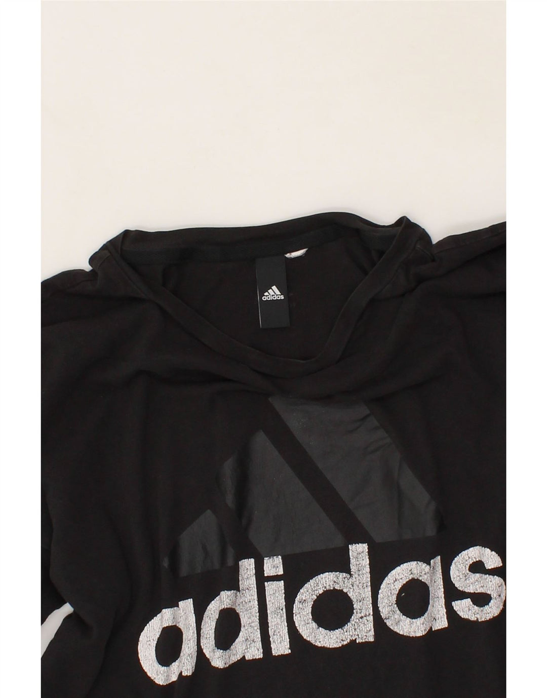 ADIDAS Womens Graphic Top Long Sleeve uk 14 Medium Black Vintage Adidas and Second-Hand Adidas from Messina Hembry 
