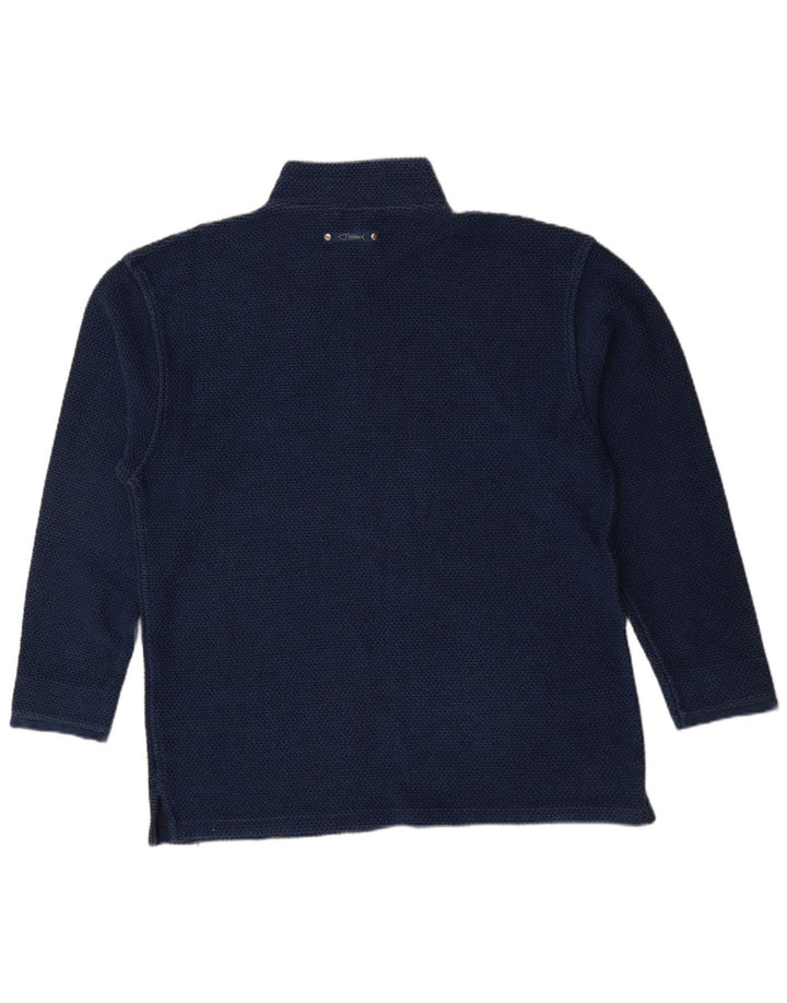 Felpa con collo con zip da uomo Weird Fish 2XL cotone blu navy