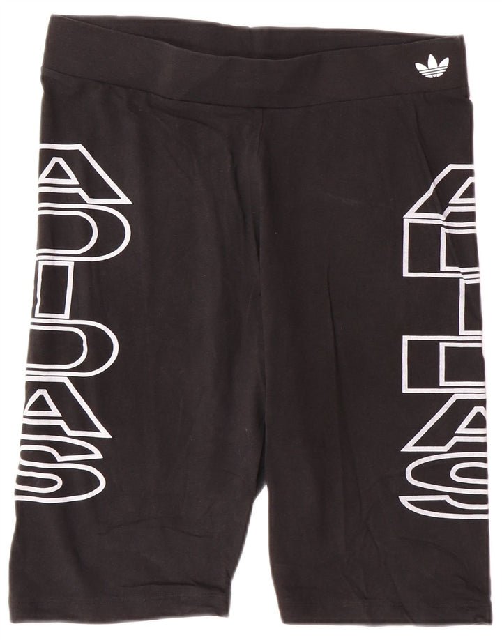 Pantaloncini sportivi grafici da donna ADIDAS UK 18 XL cotone nero