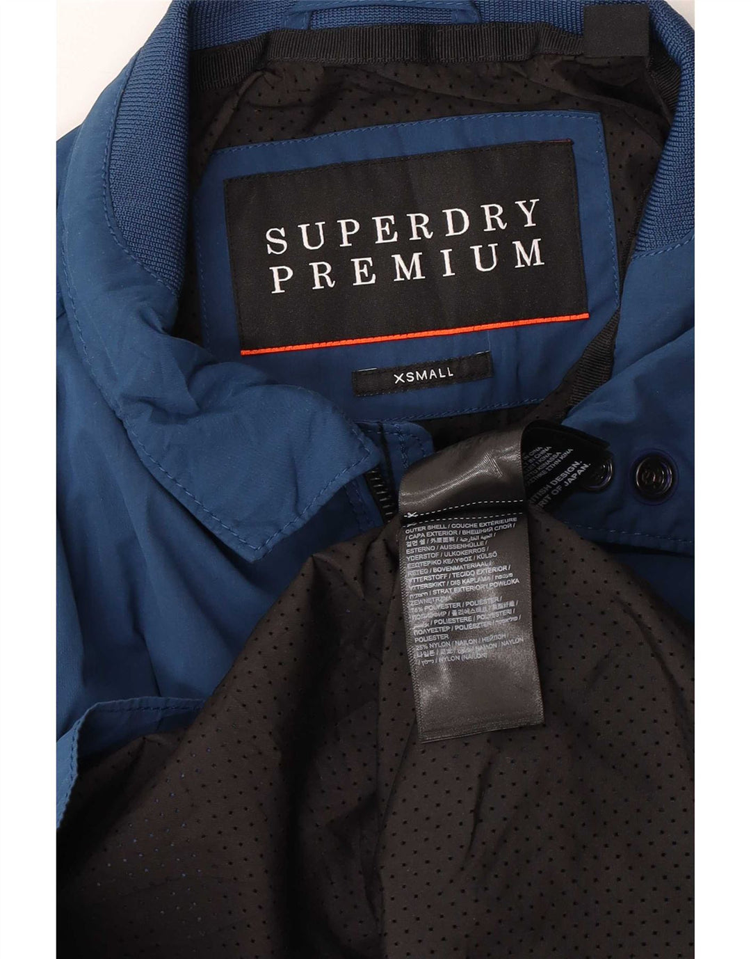 Giacca antipioggia da uomo Superdry UK 34 XS blu poliestere